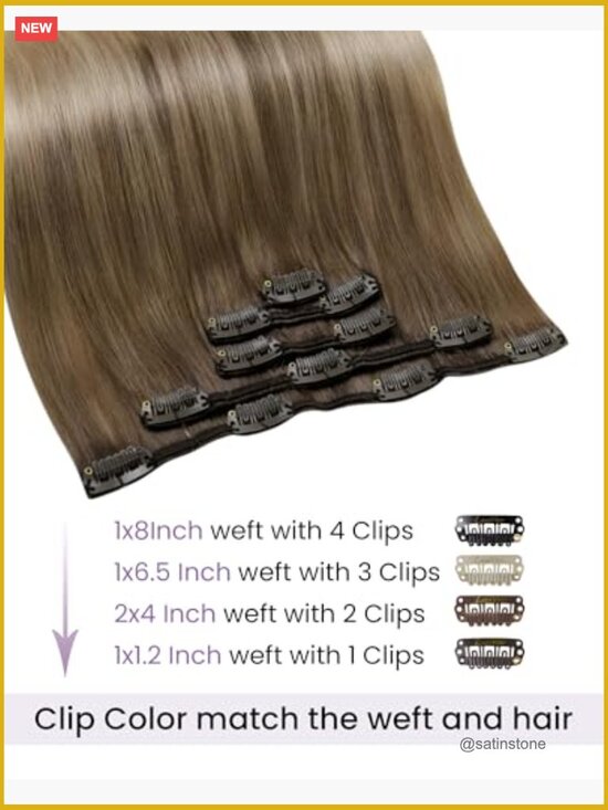 Clip in Hair Extensions Real Human Hair Silky Straight 18 inch 5pcs 80g main image 6